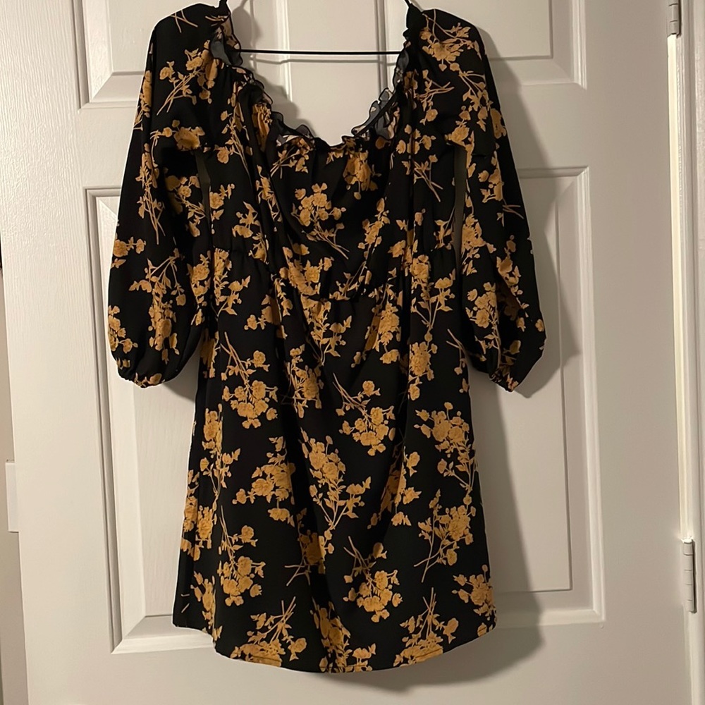 Strapless Floral Mini Dress